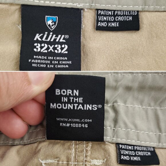 Kuhl Vented Hiking Pants Stretch Lightweight Khaki Men's "32x32" Real 32x31 - Picture 4 of 14